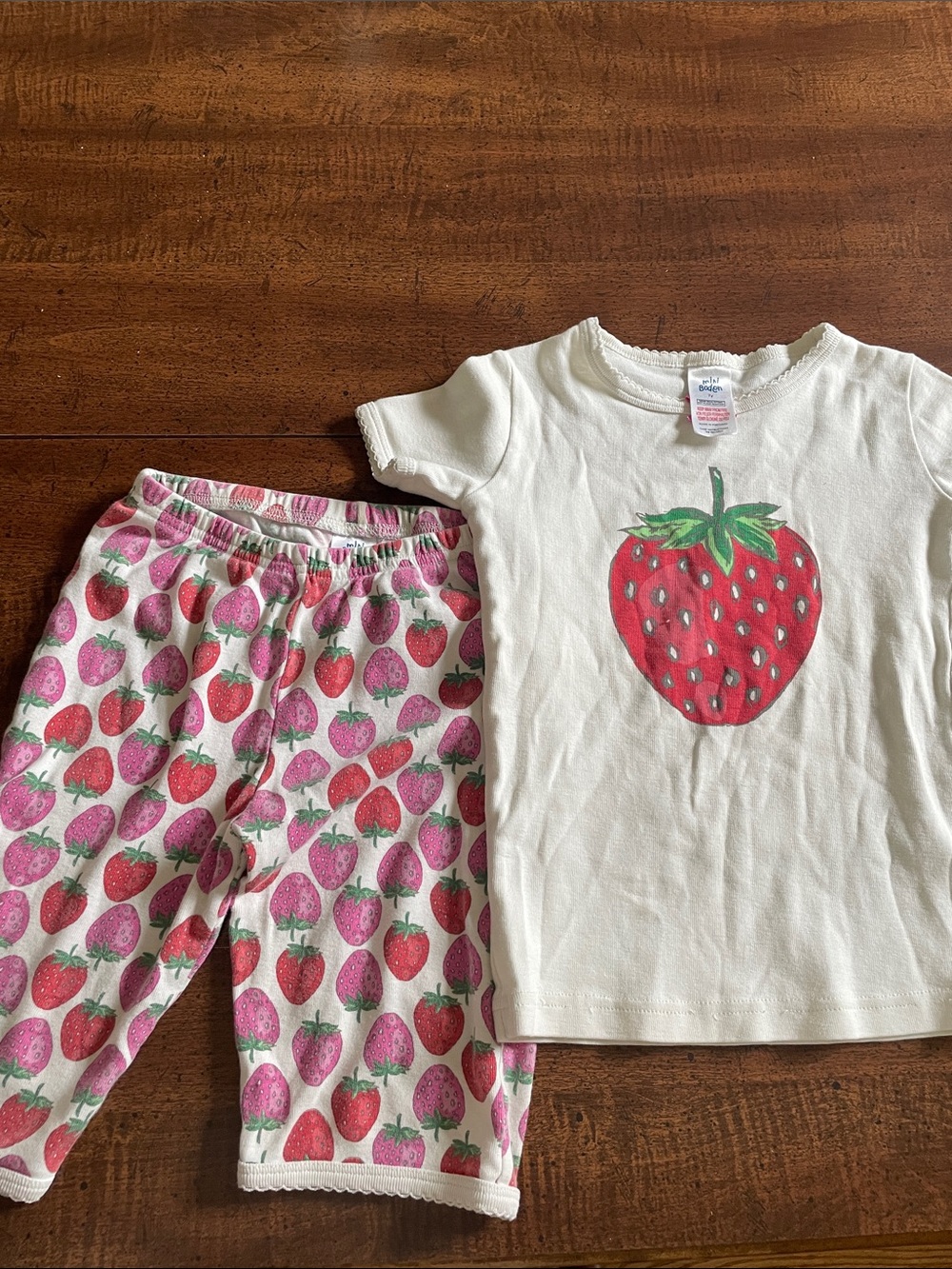 Mini Boden Strawberry Pajama Set